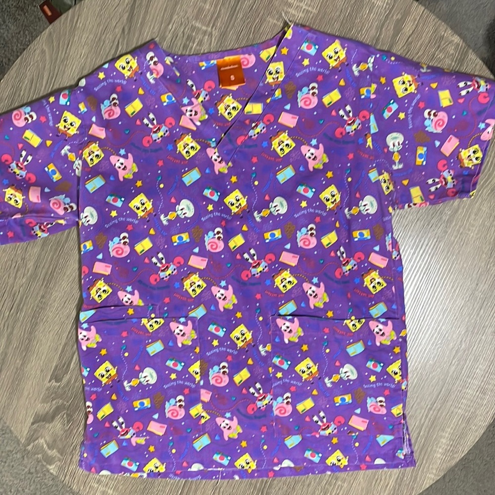 Baby SpongeBob Patterned Scrub Top